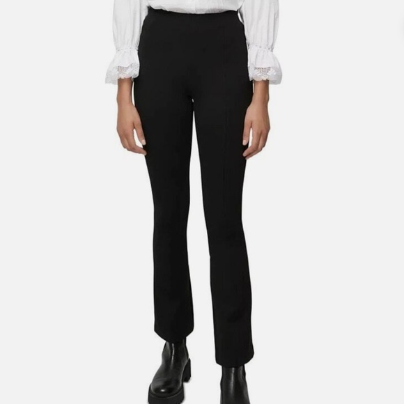 Maje Flared Stretch Leggings in Black - Picture 1 of 4